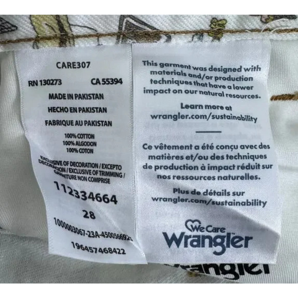 WRANGLER LIFE'S LEMONS HI RISE KICK FLARE WHITE DENIM JEANS - Picture 11 of 11